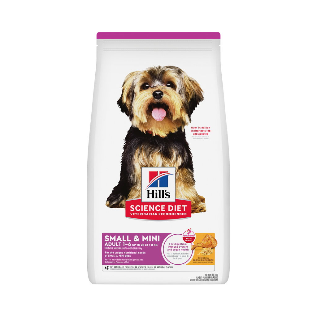Hill's Science Diet Chicken & Brown Rice Adult 1-6 Small & Mini Dry Do –  Pittsboro Pet Supply