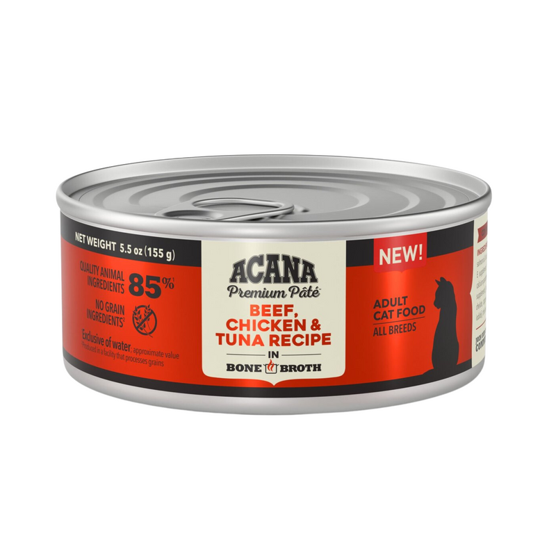 Acana Premium Pâté Beef, Chicken & Tuna In Bone Broth Cat Canned