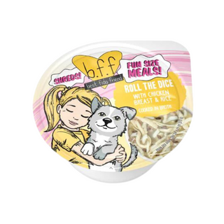 BFF Weruva Shreds Roll The Dice Chicken Breast & Rice In Broth Dog Cup