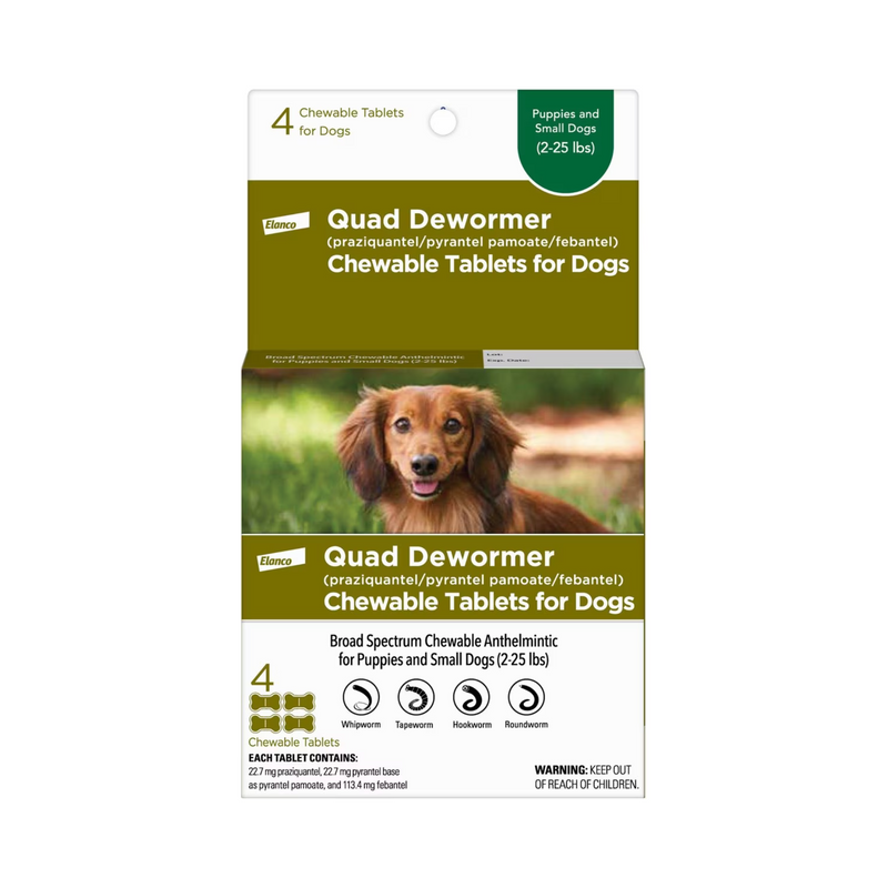 Bayer Quad Dewormer Chewable Tablets For Dogs