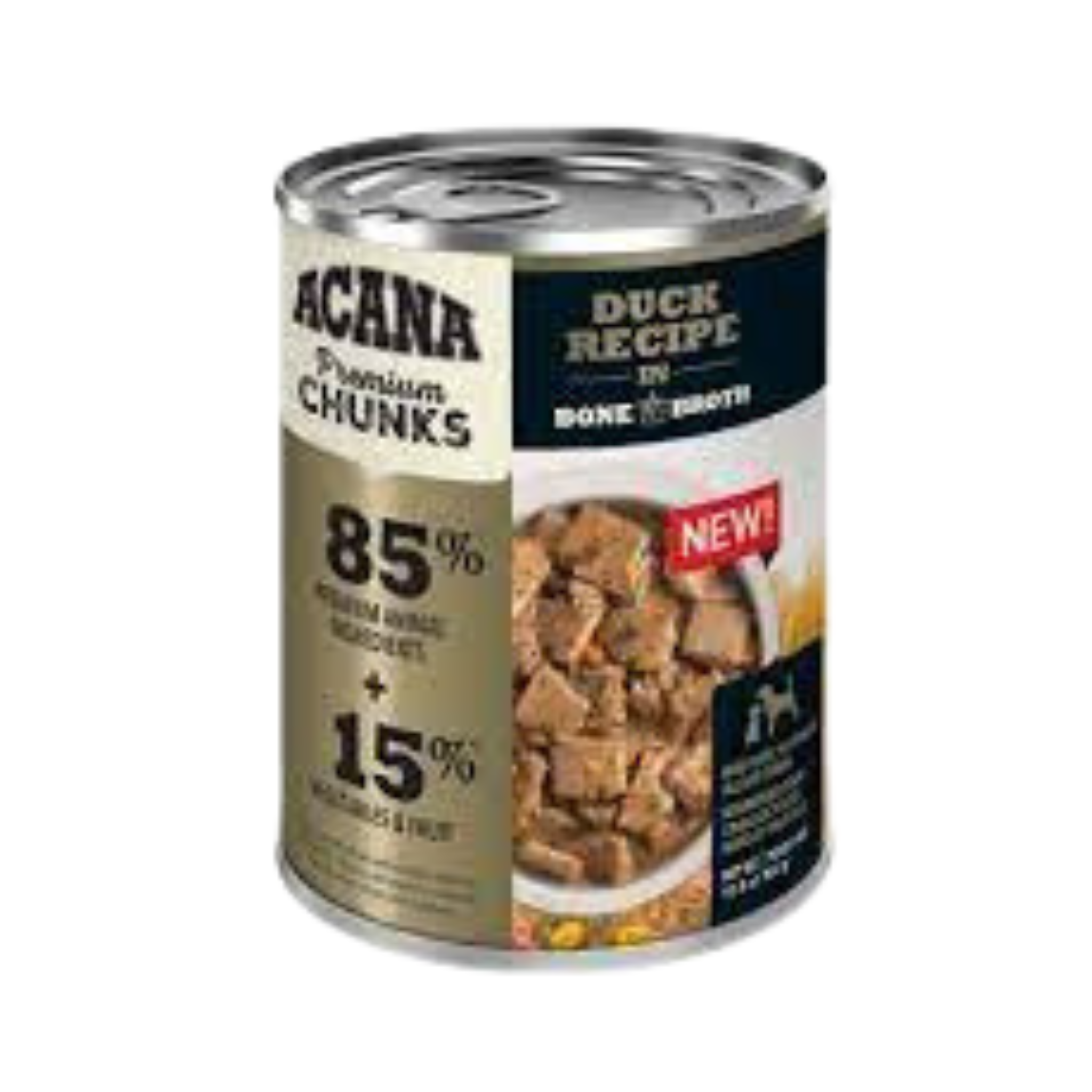 Acana Premium Chunks Grain Free Duck Recipe in Bone Broth Dog Canned