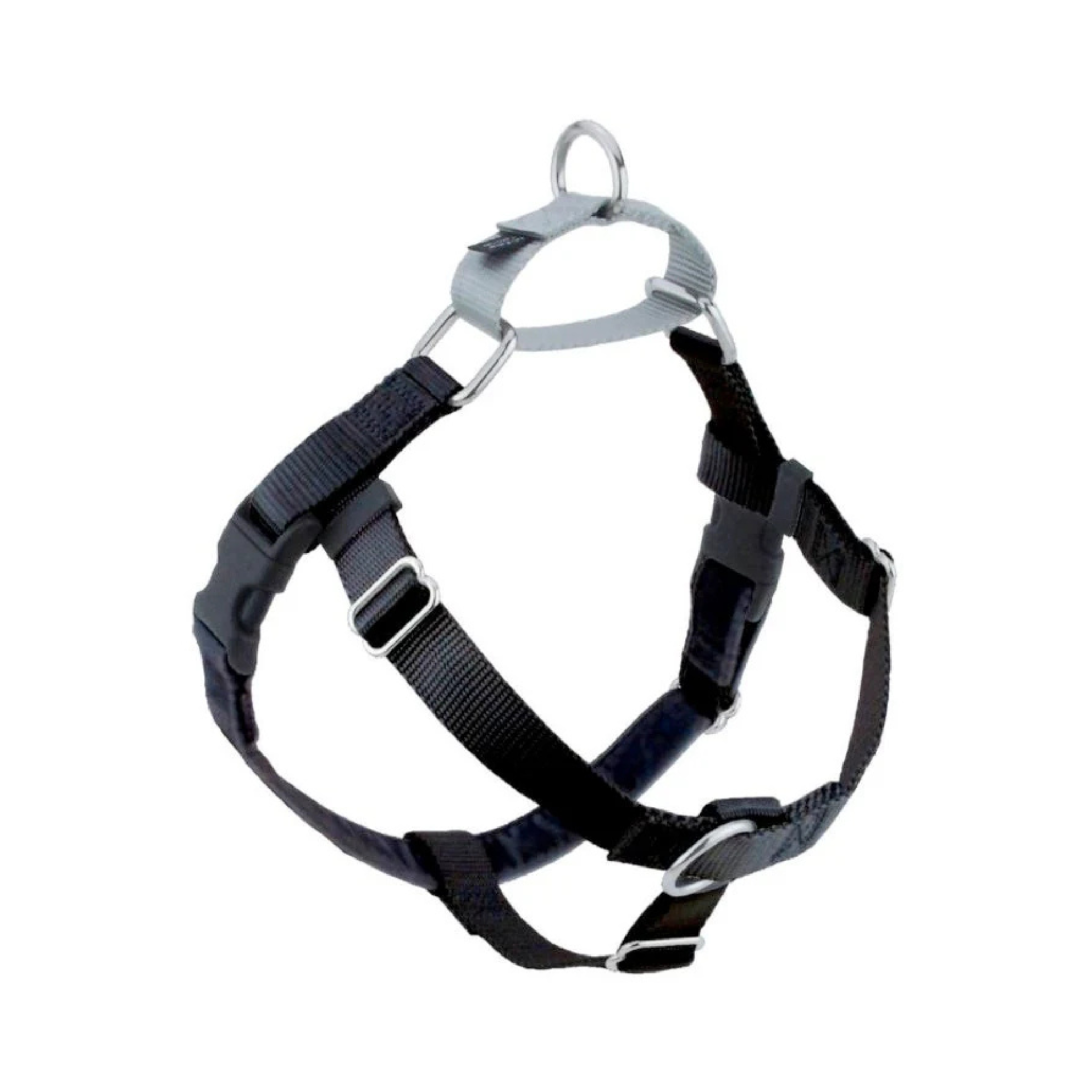 2 Hounds Design Black Freedom No-Pull Dog Harness with Training Leash