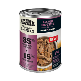 Acana Premium Chunks Grain Free Lamb Recipe In Bone Broth Dog Canned