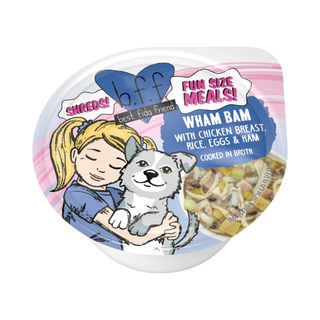 BFF Weruva Shreds Wham Bam Chicken Breast, Ham, Rice & Egg's In Broth Wet Dog Food
