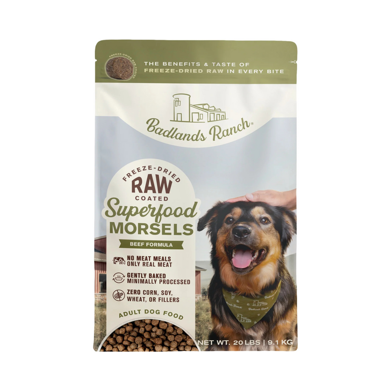 Badlands Ranch Superfood Complete Raw Coated Morsels Beef Dog