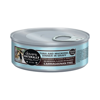 Dave's Tuna & Mackerel Dinner in Gravy Cat Canned