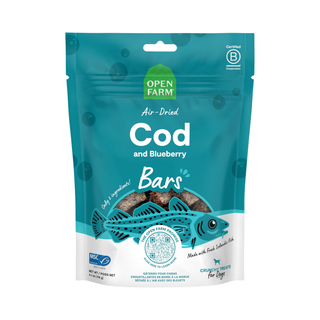 Open Farm Air Dried Cod and Blueberry Crunchy Dog Treat Bars
