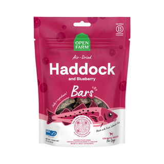 Open Farm Air Dried Haddock and Blueberry Crunchy Dog Treat Bars