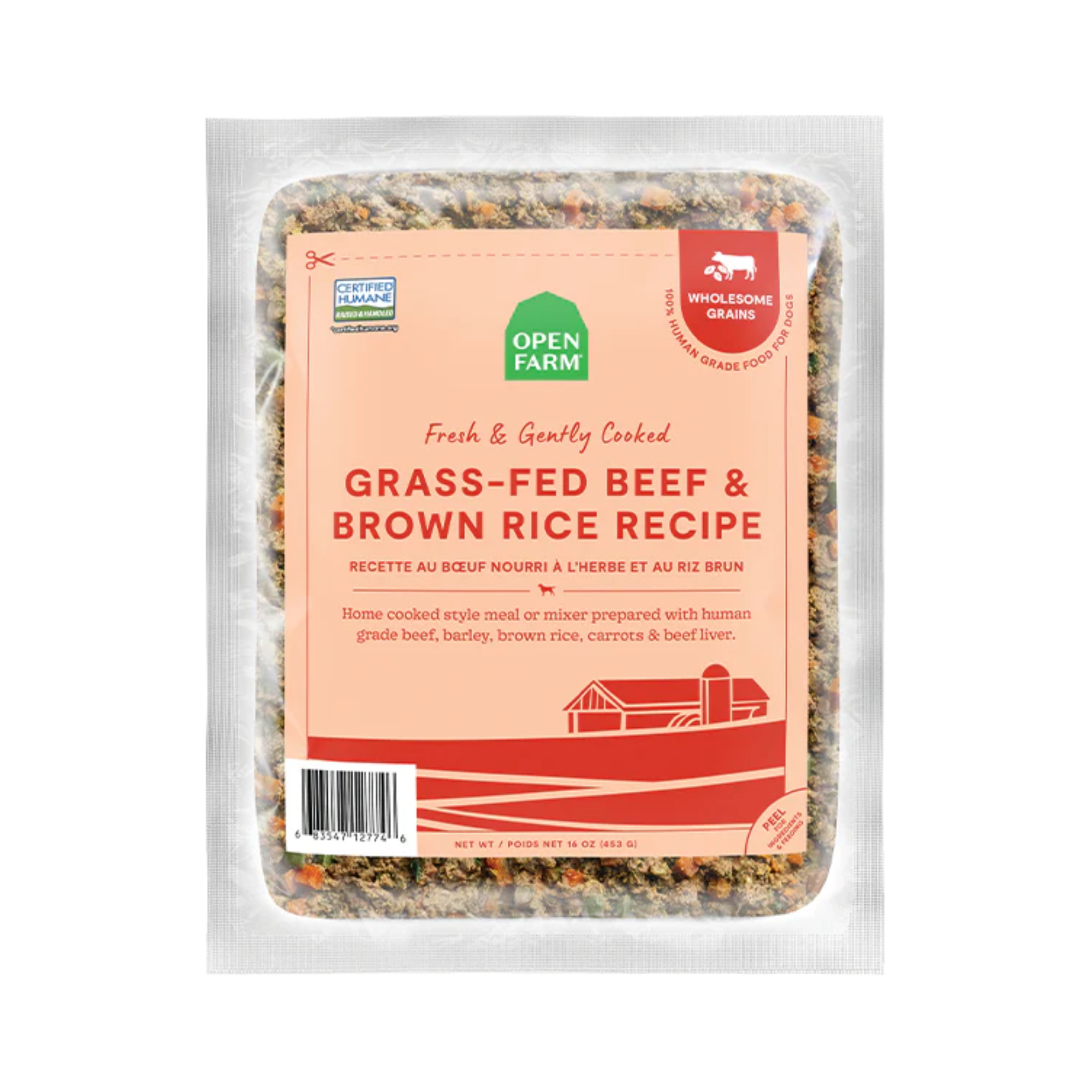 Open Farm Gently Cooked Frozen Beef & Brown Rice Dog Food