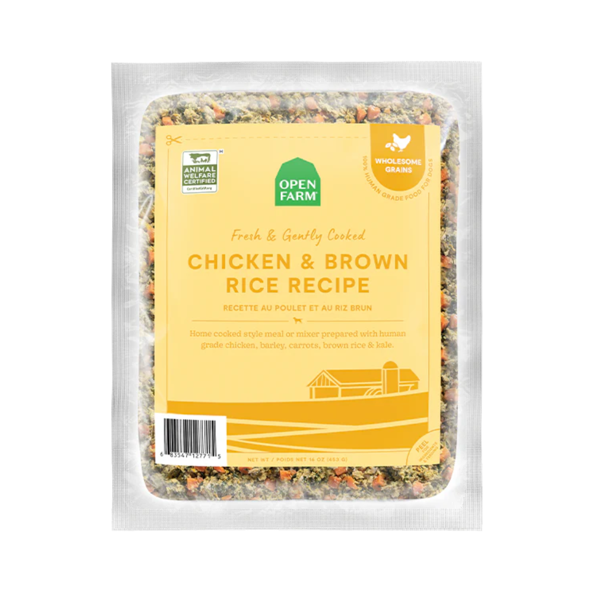 Open Farm Gently Cooked Frozen Chicken & Brown Rice Dog Food