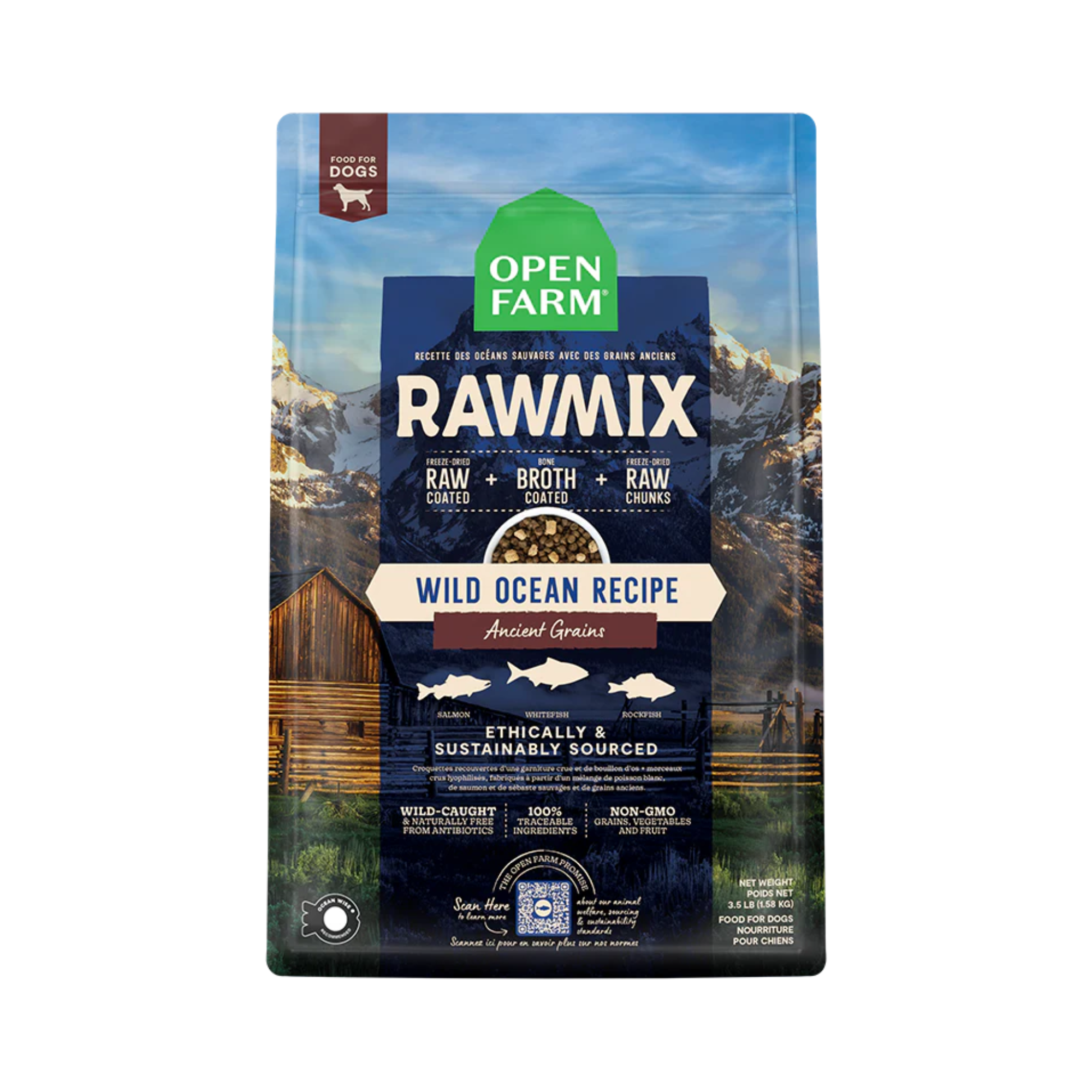 Open Farm RawMix Ancient Grains Wild-Ocean Recipe Dogs