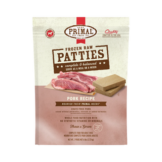 Primal Dog Pork Patties-Pork : 6#