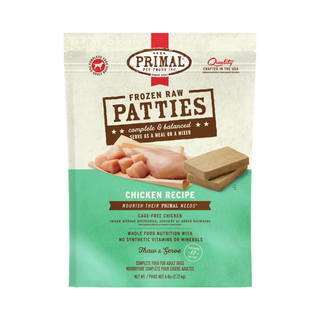 Primal Frozen Raw Dog Food- Chicken Pattie