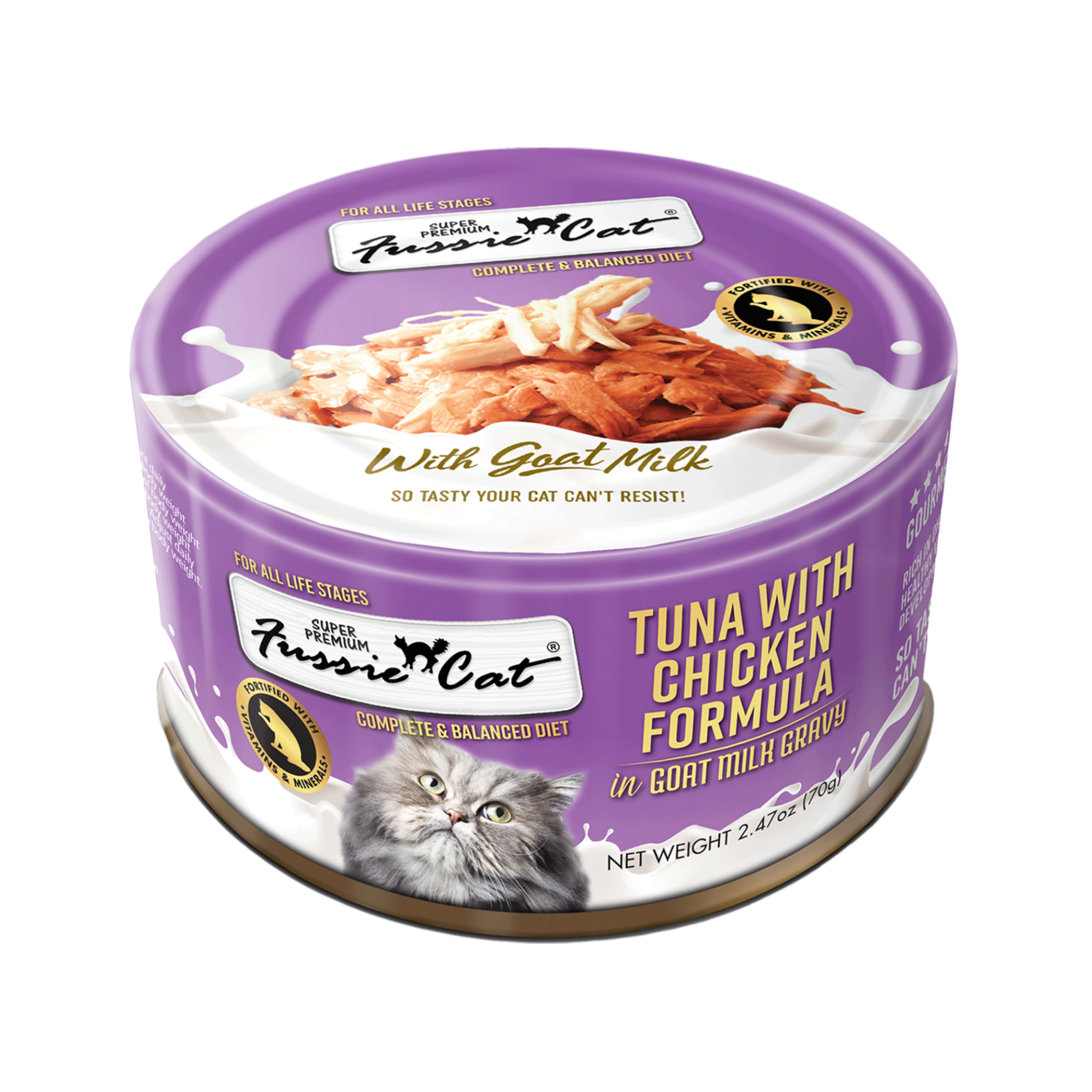 Fussie Cat Can Tuna with Chicken In Goat milk