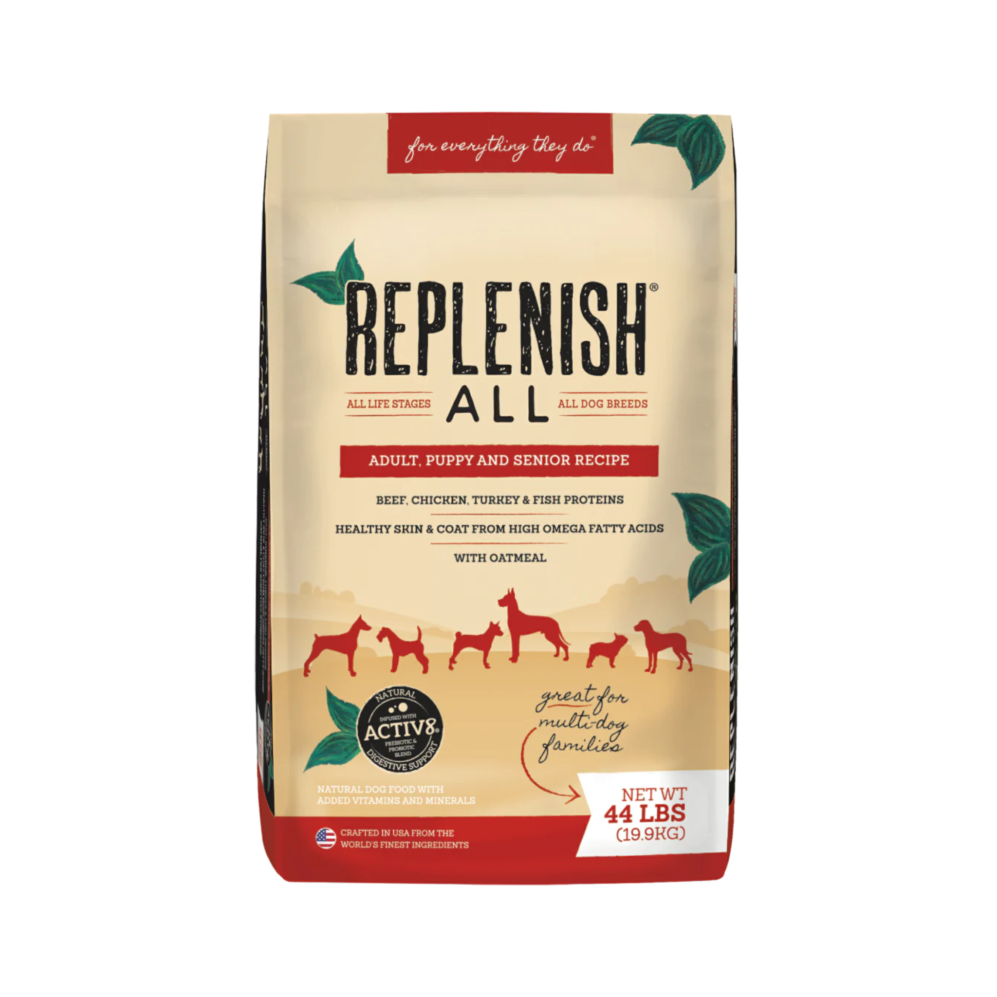 Replenish All Multi-Protein Beef, Chicken, Turkey & Fish Dry Dog Food