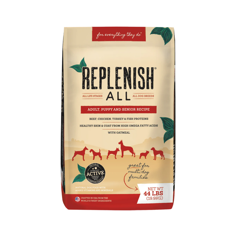 Replenish All Multi-Protein Beef, Chicken, Turkey & Fish Dry Dog Food