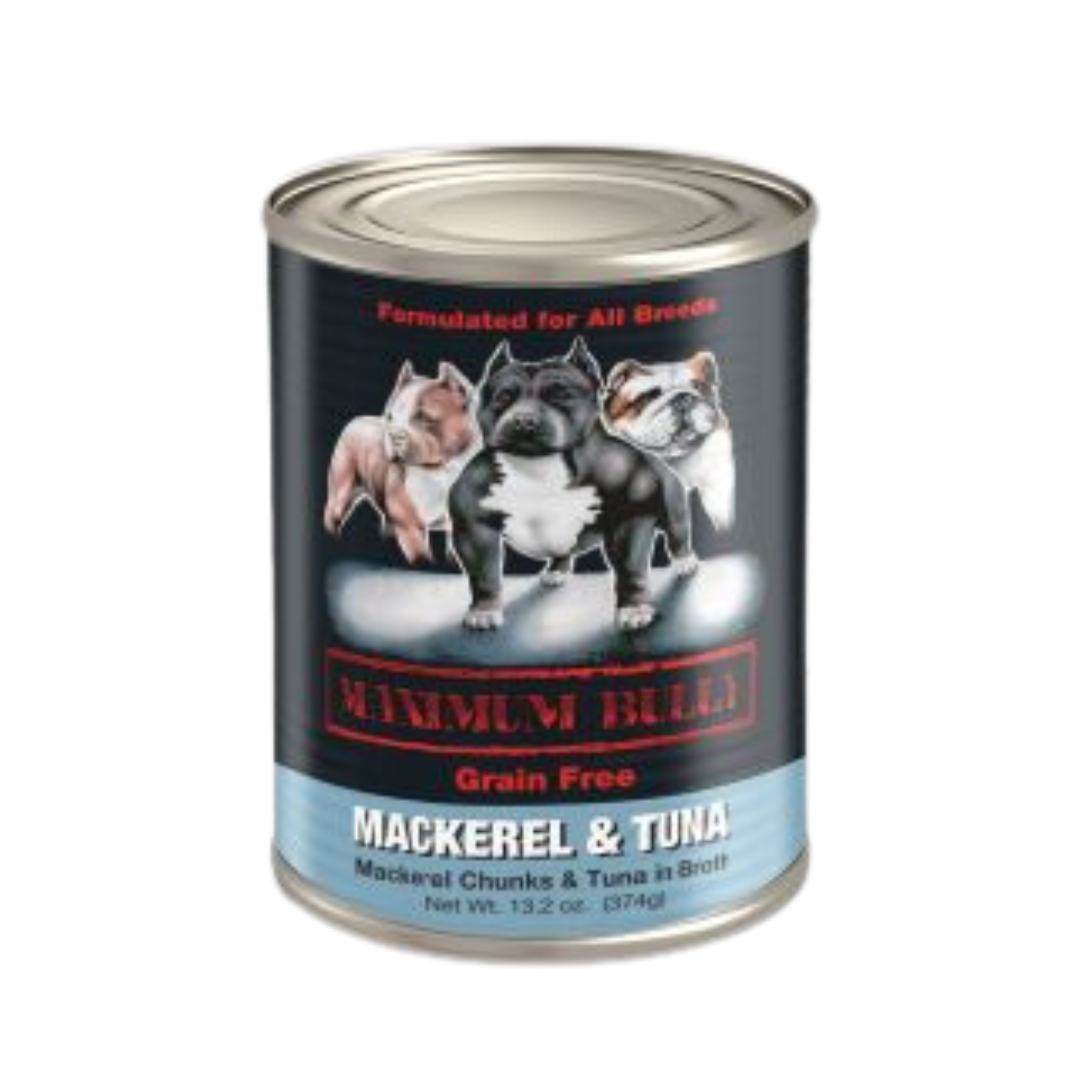 Maximum Bully Grain Free Mackerel & Tuna in Broth Dog Canned
