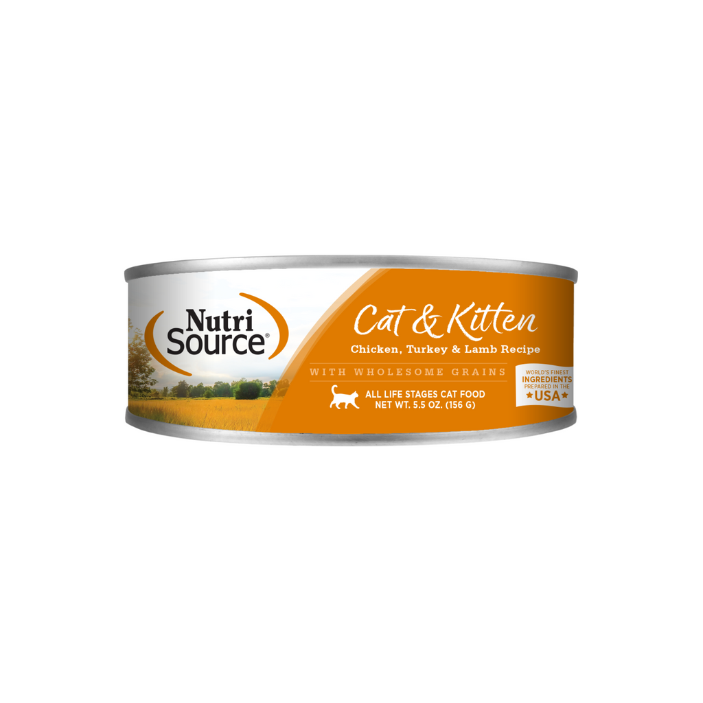 Nutrisource Cat & Kitten Chicken, Turkey & Lamb Wholesome Grain Cat Ca ...