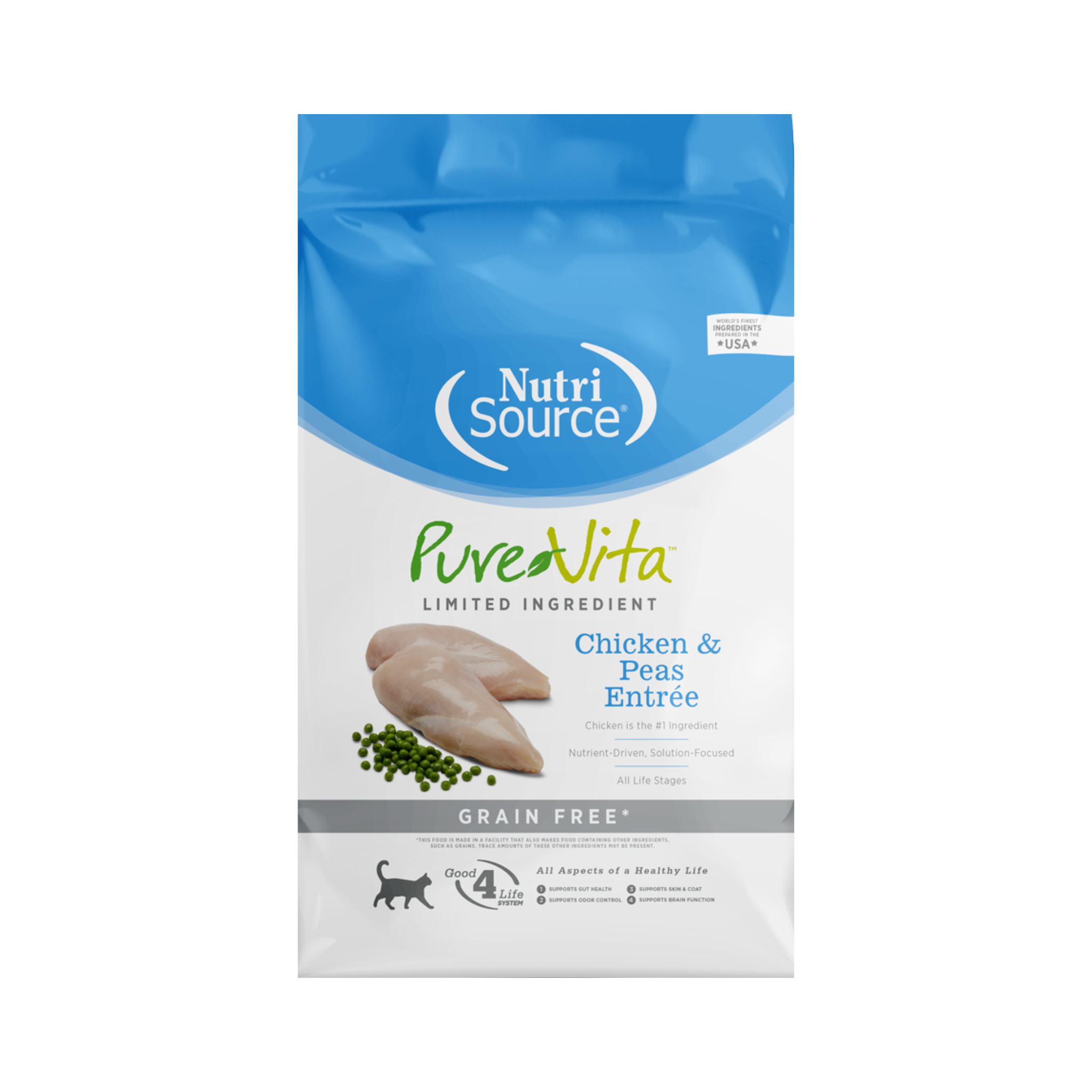 Nutrisource Pure Vita Limited Ingredient Grain Free Chicken & Pea's Entrée Dry Cat Food
