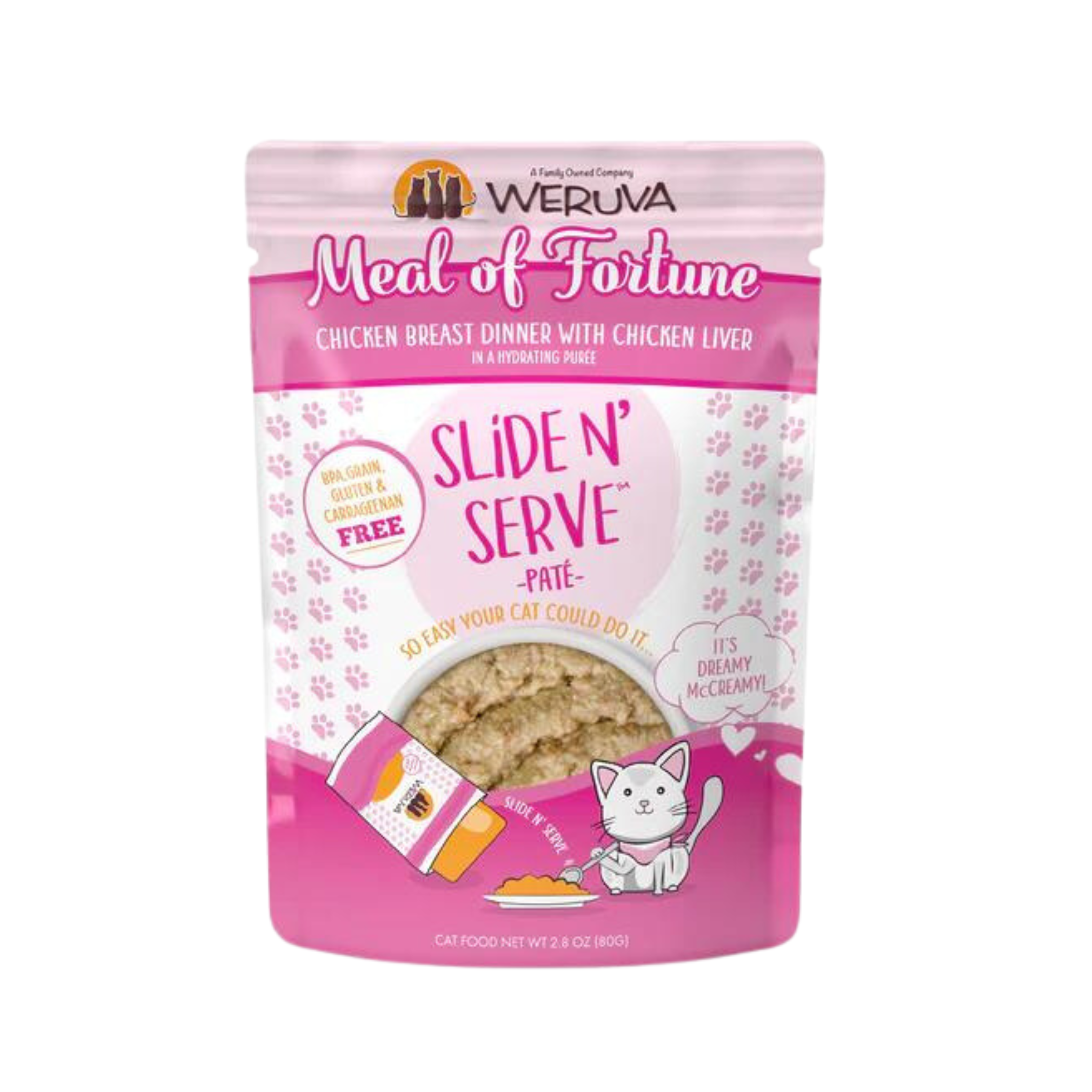 Weruva Slide N' Serve Meal Of Fortune Chicken Breast & Liver Pate Cat Pouch