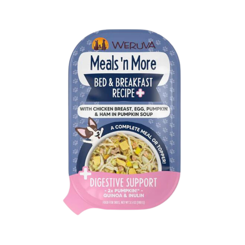 Weruva Meals N' More Bed & Breakfast Recipe Plus Digestive Support Dog Cup