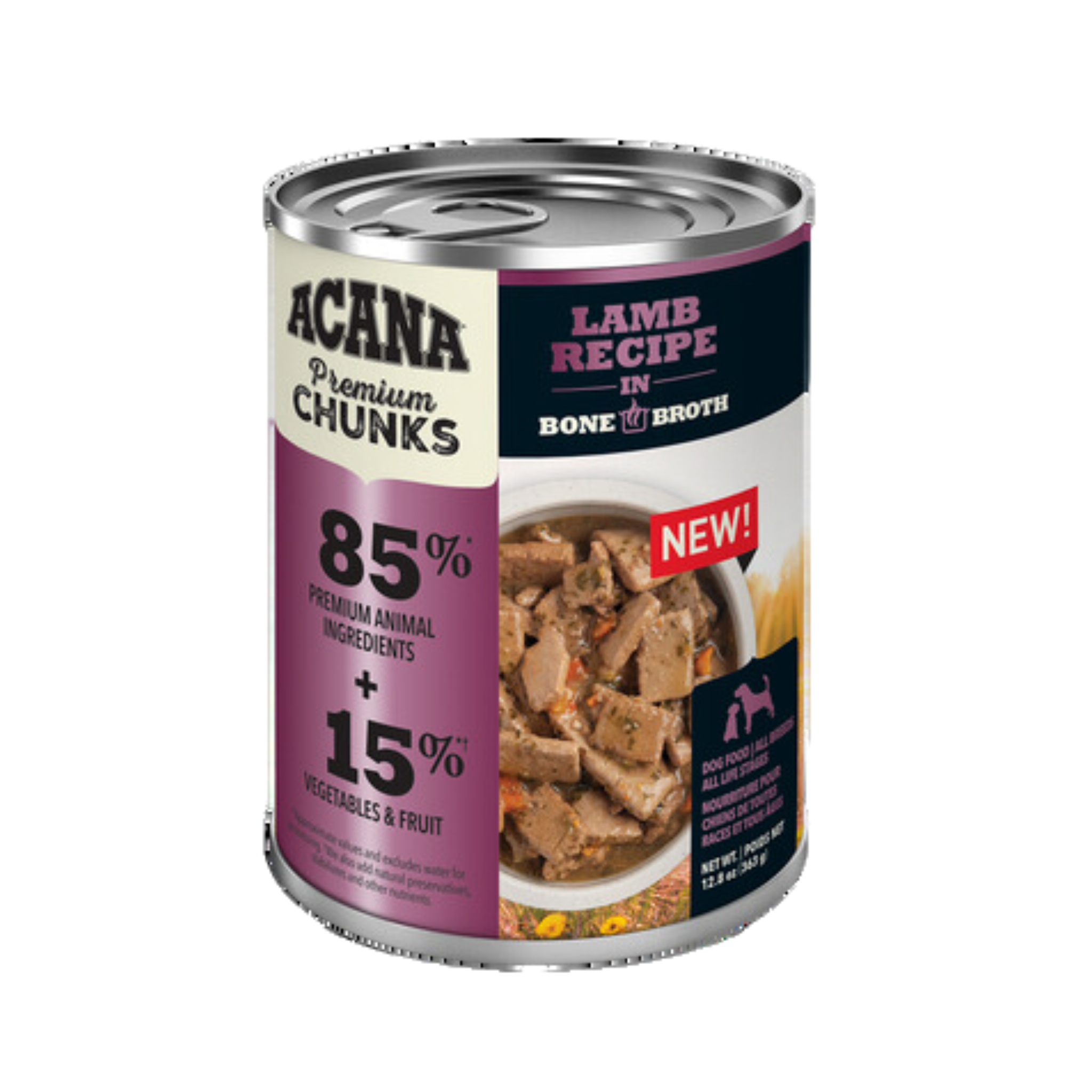 Acana Premium Chunks Grain Free Lamb Recipe In Bone Broth Dog Canned