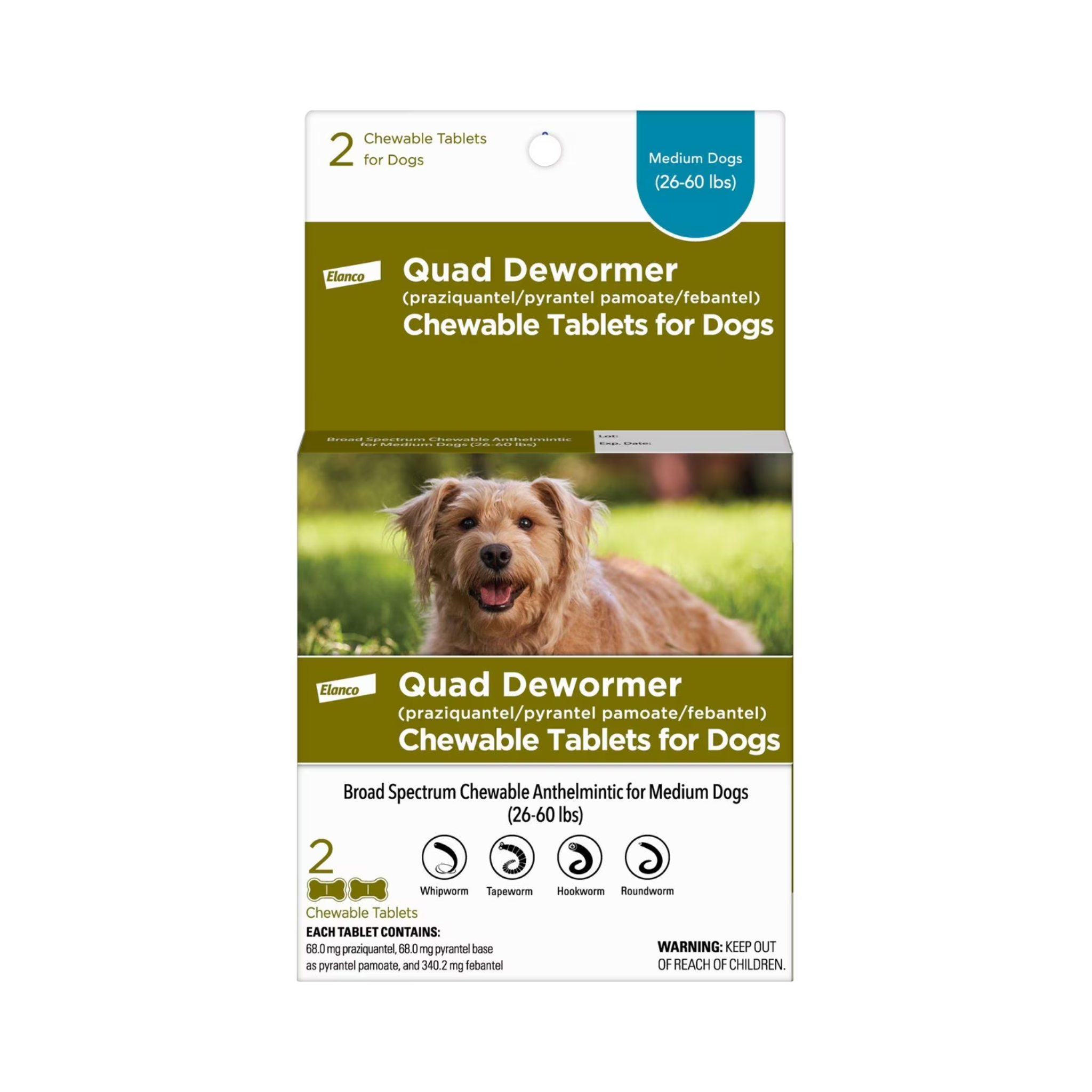 Bayer Quad Dewormer Chewable Tablets For Dogs