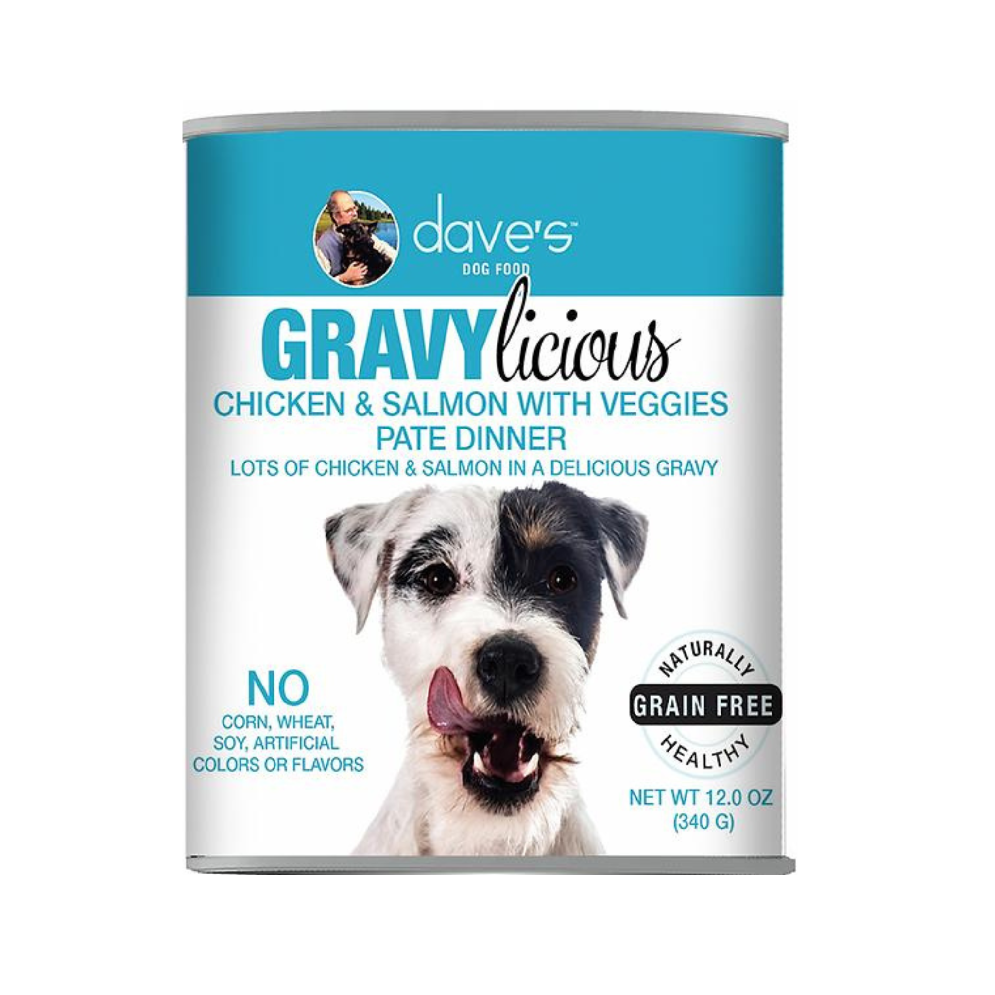 Dave's Gravy Chicken and Salmon Dog Canned