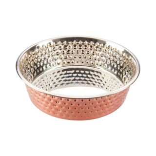 Ethical Honeycomb Copper with Stainless Steel Interior Non-Skid Pet Dish