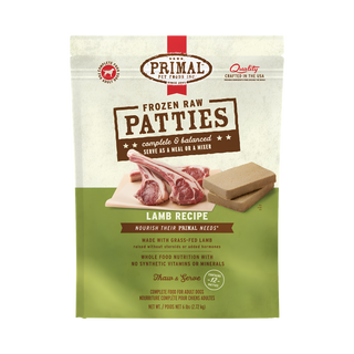 Primal Raw Lamb Pattie Frozen Dog Food