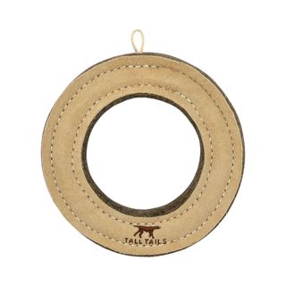 Tall Tails Natural Leather & Wool Ring Dog Toy