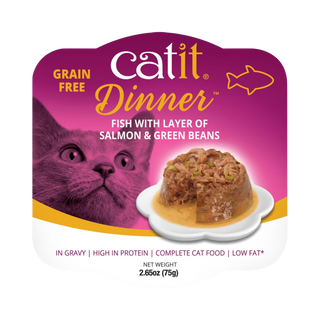 Catit Fish Dinner with Salmon & Green Beans Wet Cat Food