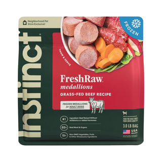 Instinct FreshRaw Grass Fed Beef Medallions Frozen Dog Food