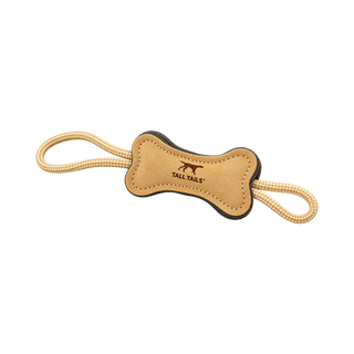 Tall Tails Natural Leather & Wool Bone Tug Dog Toy