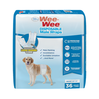 Four Paws Wee-Wee Disposable Male Dog Wraps