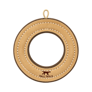 Tall Tails Natural Leather & Wool Ring Dog Toy