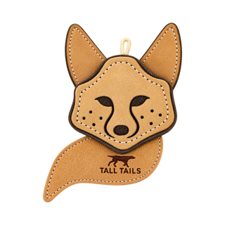 Tall Tails Natural Leather Scrappy Fox Dog Toy