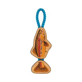 Tall Tails Natural Leather Color Jointed Trout Tug Dog Toy