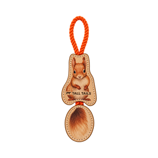 Tall Tails Natural Leather Color Jointed Squirrel Tug Dog Toy