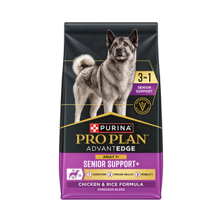 Purina Pro Plan AdvantEDGE Senior Support + Shredded Blend Chicken and Rice Dry Dog Food