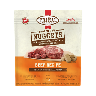 Primal Raw Beef Nuggets Frozen Dog Food