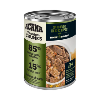 Acana Premium Chunks Grain Free Pork Recipe in Bone Broth Wet Dog Food