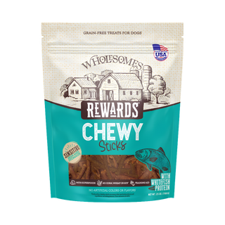 Wholesomes Rewards Chewy Whitefish Sticks Dog Treats