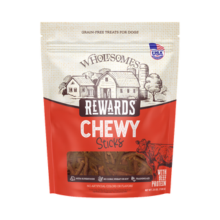 Wholesomes Rewards Chewy Beef Sticks Dog Treats