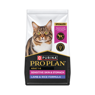 Purina Pro Plan Adult Sensitive Skin & Stomach Lamb & Rice Dry Cat Food