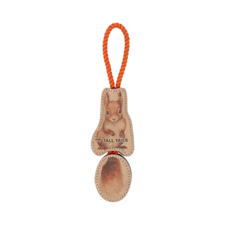 Tall Tails Natural Leather Color Jointed Squirrel Tug Dog Toy