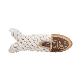 Tall Tails Natual Leather Crunch Fish Dog Toy