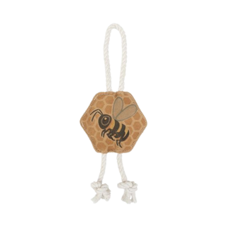Territory Leather Color Bee Tug Dog Toy