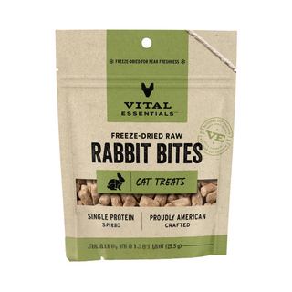 Vital Essentials Cat Treats-Rabbit Bites : .9oz