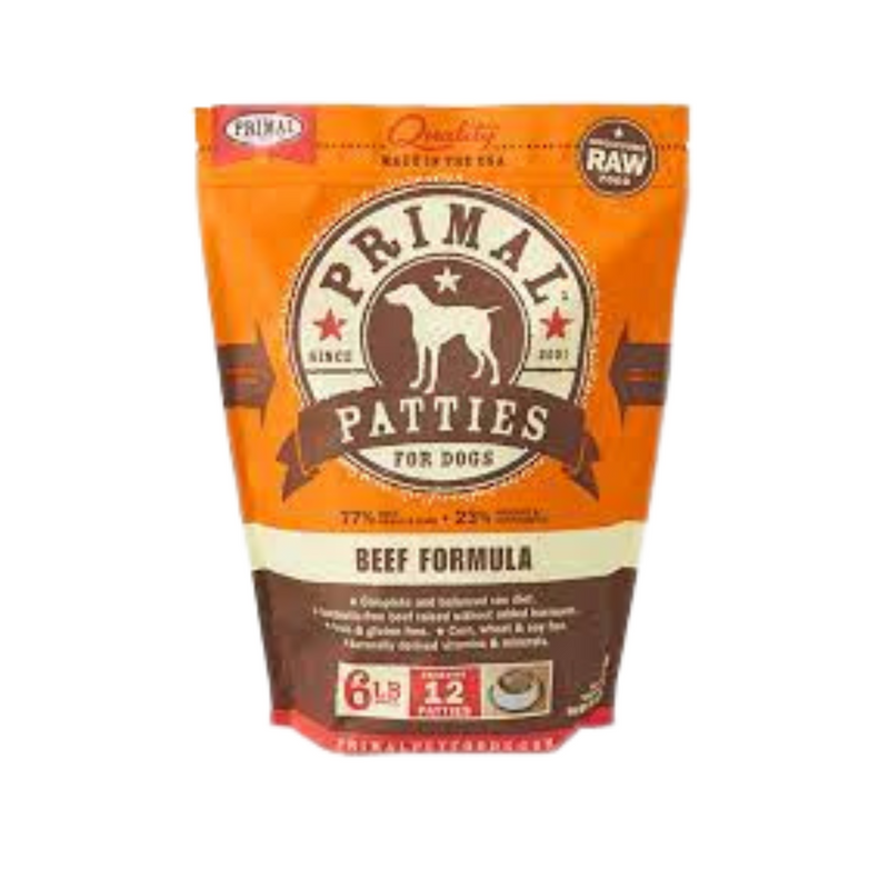 Primal Frozen Raw Dog Food- Beef Pattie